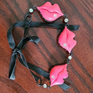 Betsy Johnson "Lips" choker necklace